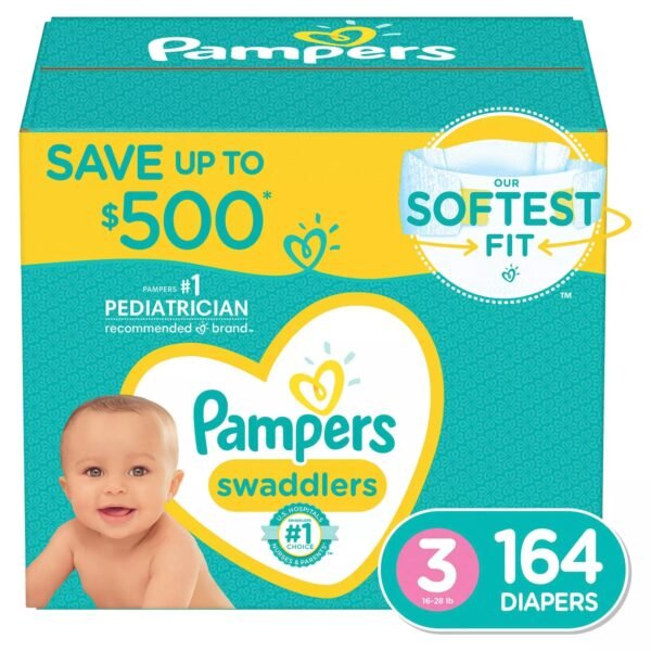 hfhthffh-1.jpeg Pampers Swaddlers Diapers, Size 3 (16-28 Pounds), 164 Count