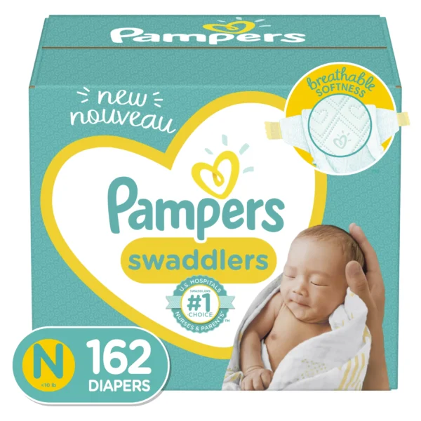 Pampers Swaddlers Diapers (Size N, 162 Count)